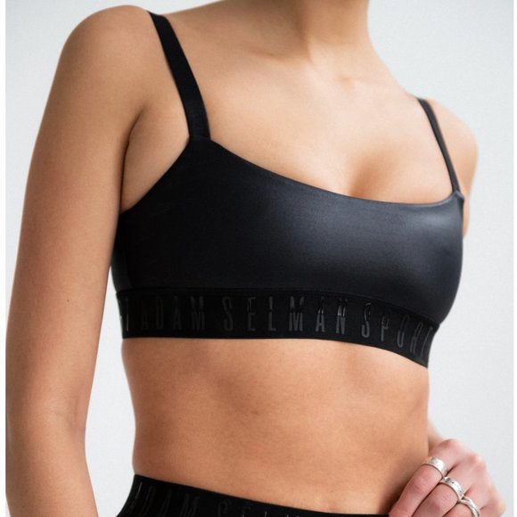 NWT Stunning Adam Selman Sport Liquid Latex "Branded Band Bra" - Picture 6 of 13